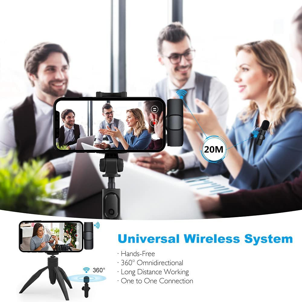 Wireless Clip-On Lavalier Microphone for iPhone & Android