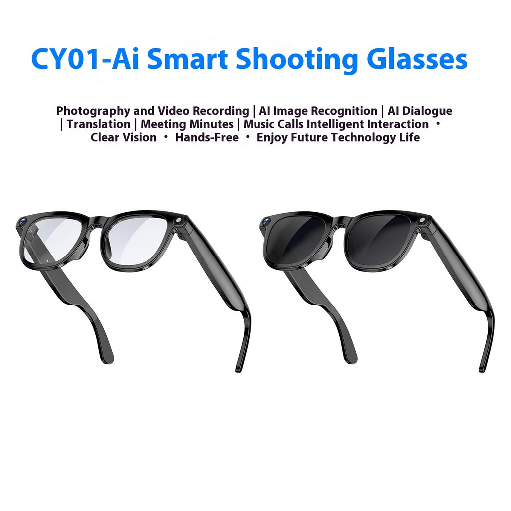 AI Smart Glasses with Dual Camera & Bluetooth