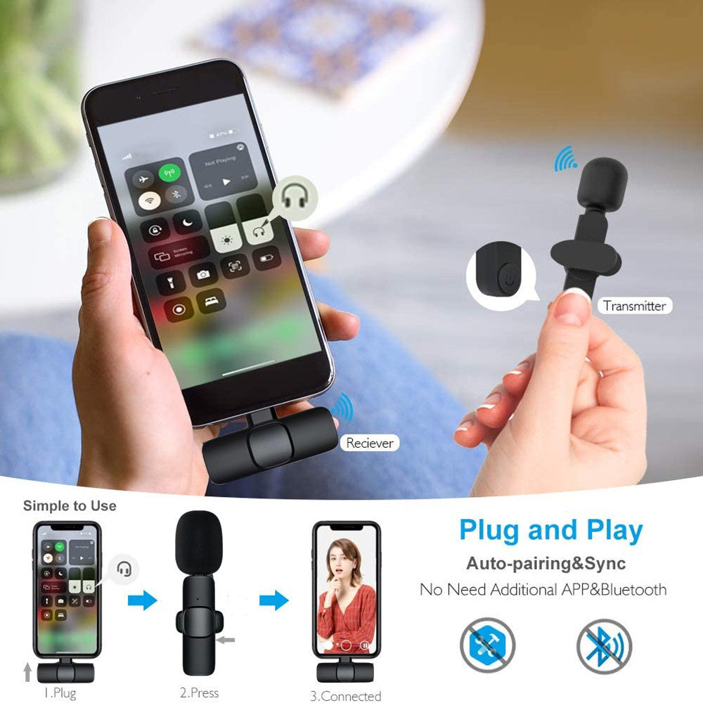 Wireless Clip-On Lavalier Microphone for iPhone & Android — view 1 | SupremaGear UAE